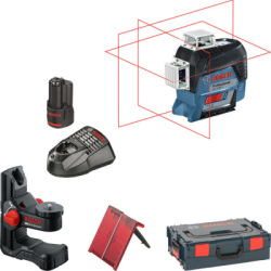 Líniový laser Bosch GLL 3-80 C + BM 1 + akumulátor, L-Boxx