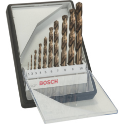 Vrtky do kovu Bosch Robust Line HSS-Co 135, 10-dielna sprava