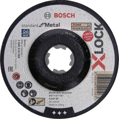 Brsny kot Bosch X-LOCK Standard for Metal, pr. 115 mm