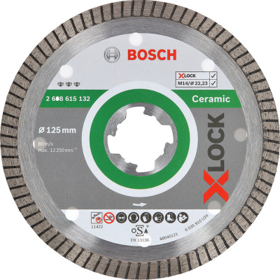 Diamantov kot 125 mm, Bosch X-LOCK Best for Ceramic ExtraClean Turbo