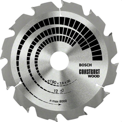 Plov kot Bosch Construct Wood, 190 mm, otvor 20 mm, 12 zubov