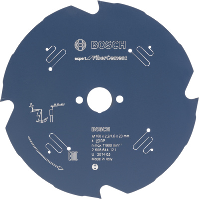 Plov kot Bosch Expert for Fiber Cement, pr. 160 mm b2 1,6 mm