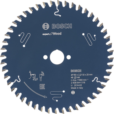 Plov kot Bosch Expert for Wood, pr. 160 mm, 48 zubov, b1 1,8 mm