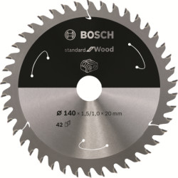 Plov kot Bosch Standard for Wood, 140 mm, otvor 20 mm, 42 zubov