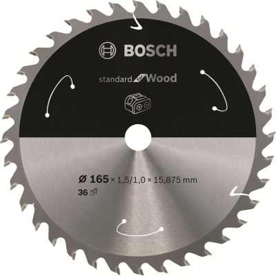 Plov kot Bosch Standard for Wood, 165 mm, otvor 15,875 mm, 36 zubov