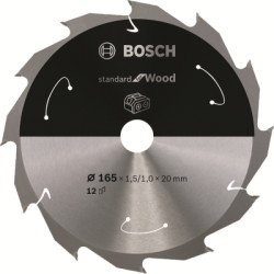 Plov kot Bosch Standard for Wood, 165 mm, otvor 20 mm, 12 zubov