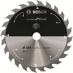 Plov kot Bosch Standard for Wood, 184 mm, otvor 20 mm, 24 zubov