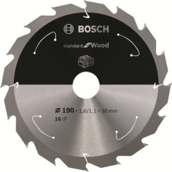 Plov kot Bosch Standard for Wood, 190 mm, otvor 30 mm, 16 zubov