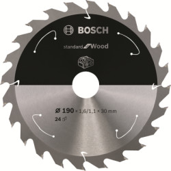 Plov kot Bosch Standard for Wood, 190 mm, otvor 30 mm, 24 zubov