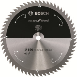 Plov kot Bosch Standard for Wood, 190 mm, otvor 30 mm, 60 zubov