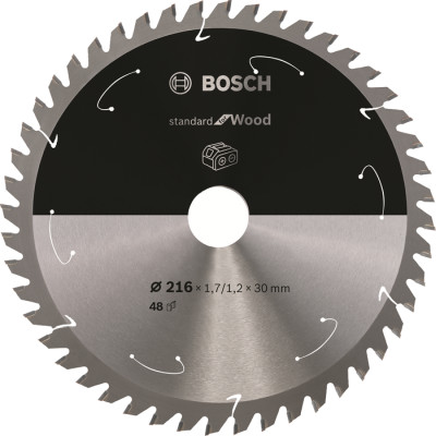Plov kot Bosch Standard for Wood, 216 mm, 48 zubov w1 5 stupov