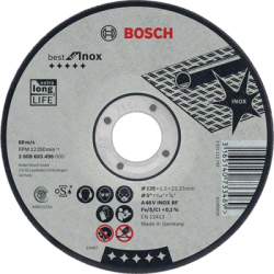 Rezac kot Bosch Best for Inox s prielisom, pr. 125 mm hrbka 1,5 mm