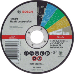 Rezac kot Bosch Rapido Multi Construction rovn, hr. 1,6 mm, pr. 125 mm