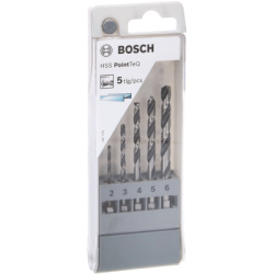 Vrtky do kovu Bosch HSS PointTeQ, stopka eshran, 5-dielna sprava